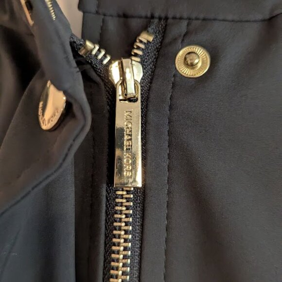 Michael Kors Women's Hooded Anorak Rain Coat (Size Large, Hunter Green) - Picture 5 of 12